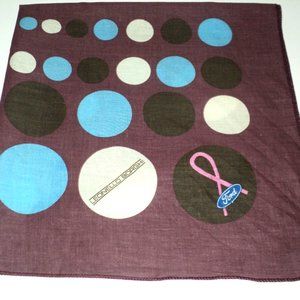 Breast Cancer Awareness Scarf Maroon Leonello Borghi Polka Dots by Ford NEW